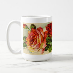 Tasse de café vintage de roses