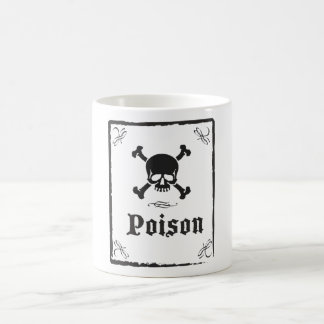 Tasse de café vintage d'étiquette de poison