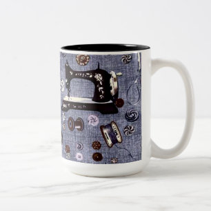 Tasse de café vintage d'ouvrière couturière de