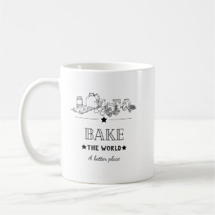 Tasse de café vintage noir et blanc pour la pâtiss
