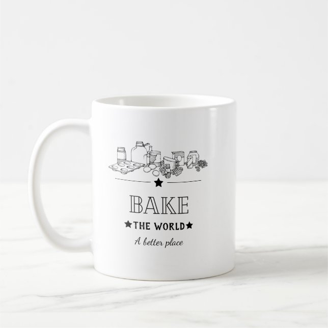 Tasse de café vintage noir et blanc pour la pâtiss (Gauche)