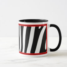Tasse de café Zebra Stripe avec du rouge