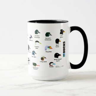 Tasse de canard de BirdFace avec des étiquettes