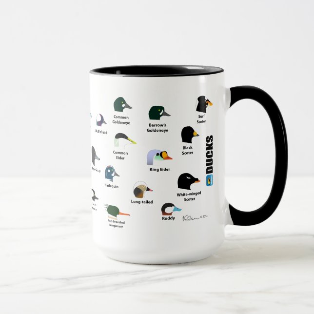 Tasse de canard de BirdFace avec des étiquettes (Droite)