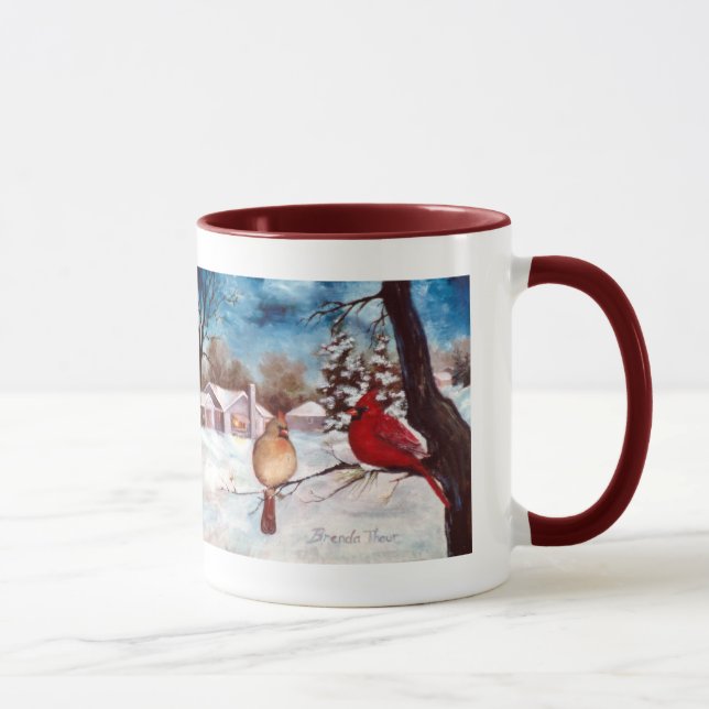 Tasse de cardinal de sérénité d'hivers (Droite)