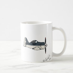Tasse de caricature d'amour d'avions