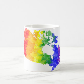 Tasse de carte de fierté d'arc-en-ciel de feuille