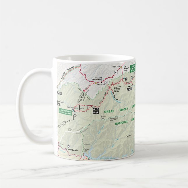 Tasse de carte de Great Smoky Mountains (Gauche)