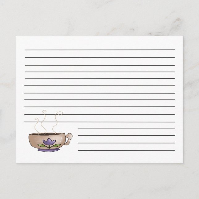 Tasse de carte de recette de café (Devant)