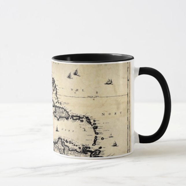 Tasse de carte des 1680 Caraïbe (Droite)