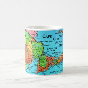 Tasse de carte postale colorée du Cap Cod