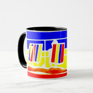 Tasse de chaises longues de bord de la mer