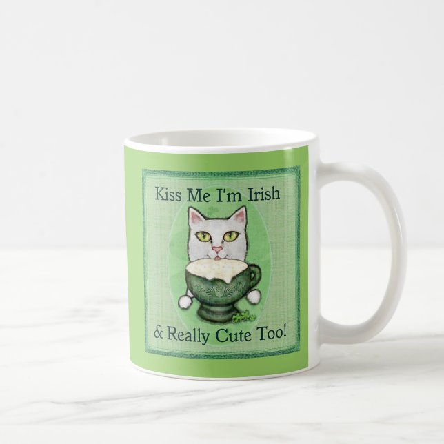 Tasse de chat de café irlandais du jour de St (Droite)