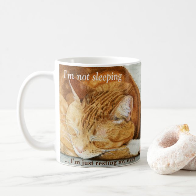 Tasse de chat de gingembre personnalisée par (Avec donut)