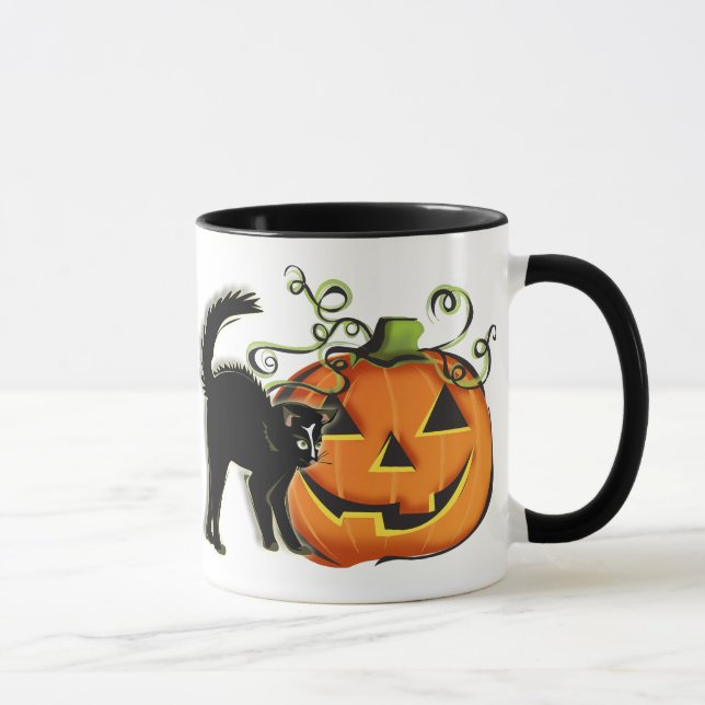 Tasse de chat de Jack-o'-lantern N (Droite)