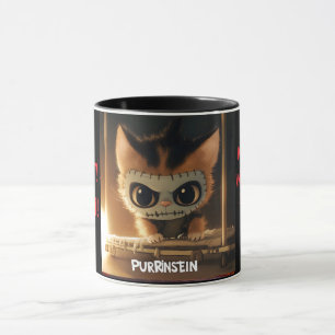 Tasse de chat drôle d'Halloween Purrinstein