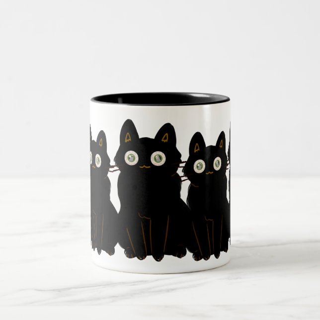 tasse de chat noir yeux froids - tasses de café Ha (Centre)