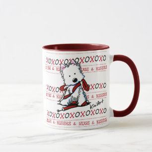 Tasse de chien de Westie de baisers et d'étreinte