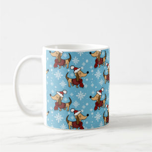 Tasse de chien teckel d'hiver