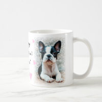 Tasse de chiot de bouledogue français de heureuse