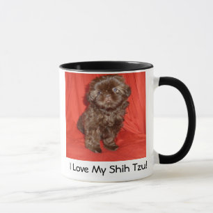 Tasse de chiot de chocolat de Shih Tzu