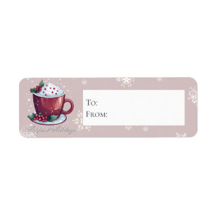 Tasse de chocolat chaud de Noël Cadeau rose blus