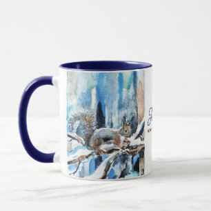 Tasse de chocolat chaud écureuil