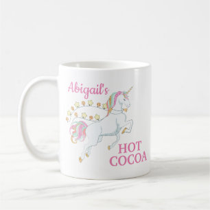 Tasse de Chocolat Chaud Licorne Rose Blanc
