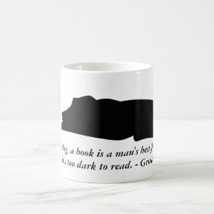 Tasse de citation de chien et de livre