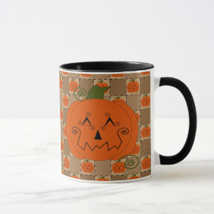 Tasse de citrouille de patchwork de Halloween