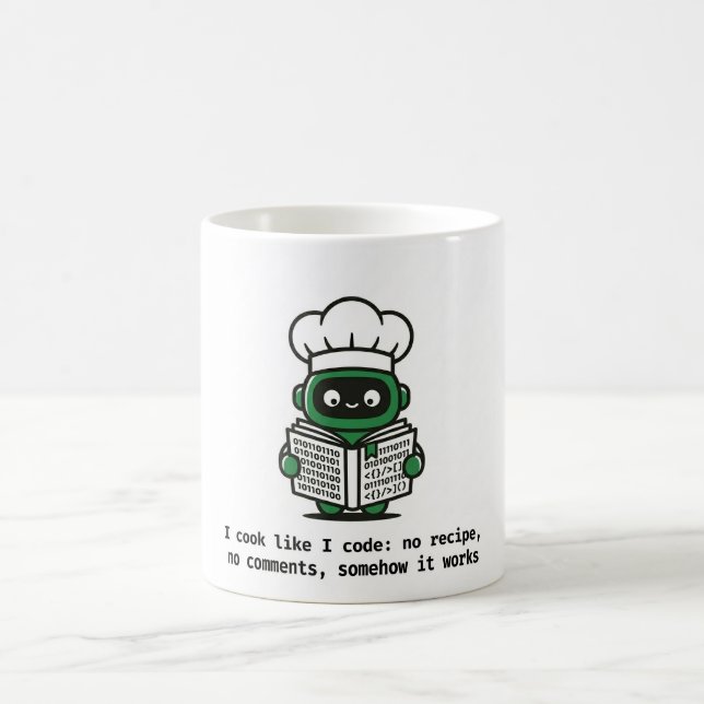 Tasse de codeur drôle — Je cuisine comme je code (Centre)