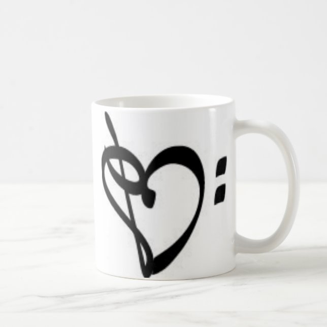 Tasse de coeur de clef de musique (Droite)