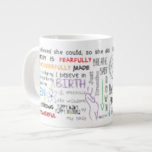 Tasse de collage d'affirmation de naissance