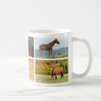Tasse de collage de photo de cheval