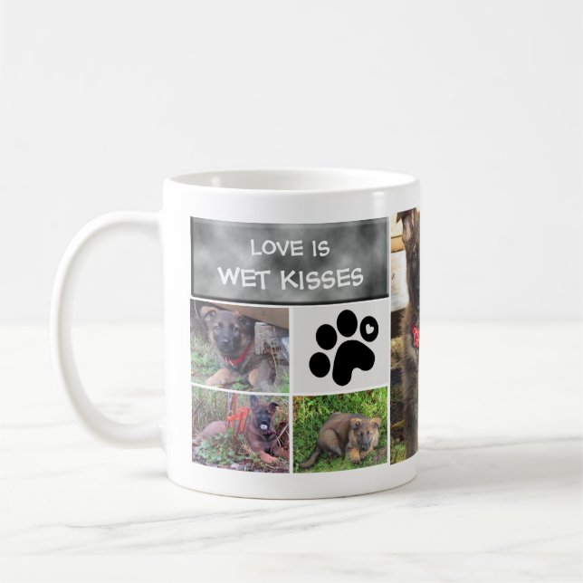 Tasse de collage de photo de chien (Gauche)