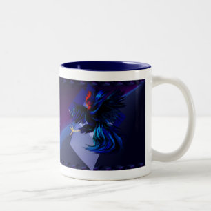 Tasse de combat noire de coq