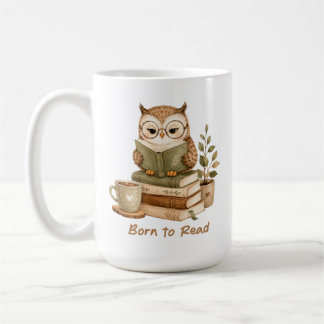 Tasse de conception d'amour de livre de hibou mign