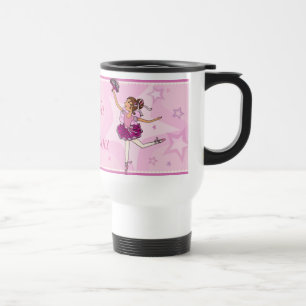Tasse de cours de ballet fille aux cheveux roux ro