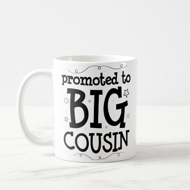 Tasse de cousin de faire-part de grossesse de baby (Gauche)