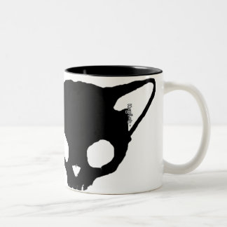 Tasse de crâne de chat noir de Kuginh™