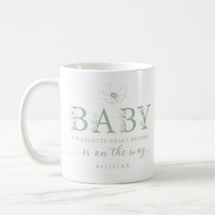 Tasse de déclaration de naissance de bébé à fleur