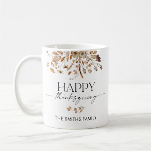 Tasse de dîner de Thanksgiving aux feuilles d'auto