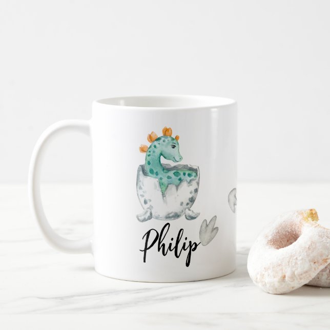 Tasse de dinosaure personnalisée (Avec donut)