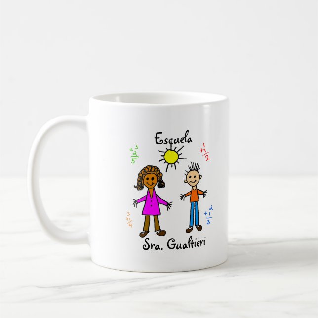 Tasse de "école" d'Escuela personnalisable (Gauche)