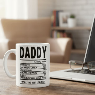 Tasse de faits nutritionnels papa personnalisables