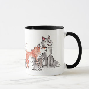 Tasse de famille de loup