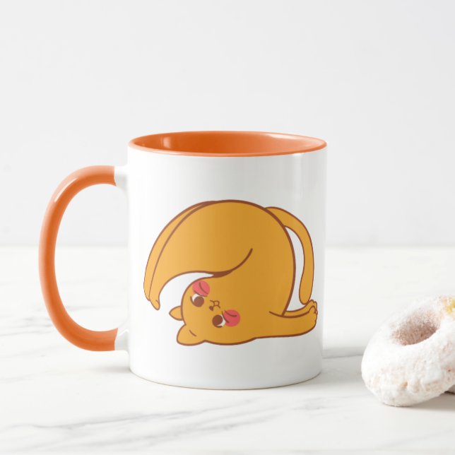 Tasse de félin vers le bas (Avec donut)