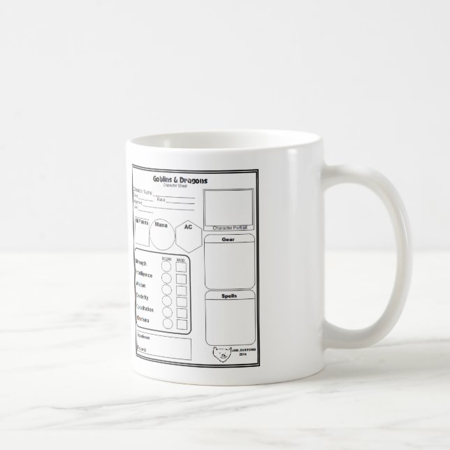Tasse de feuille de caractère de RPG (Droite)