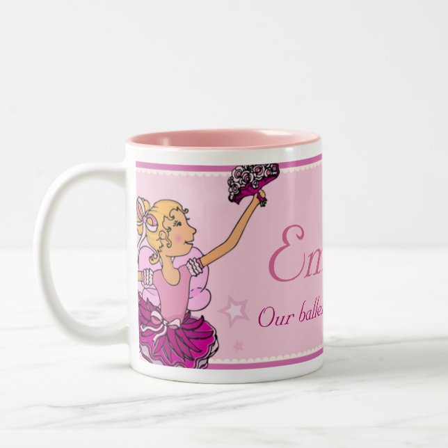 Tasse de fille de cheveux roses et blonds de (Gauche)