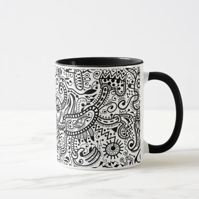 Tasse de "Fira", noire sur le blanc (Droite)